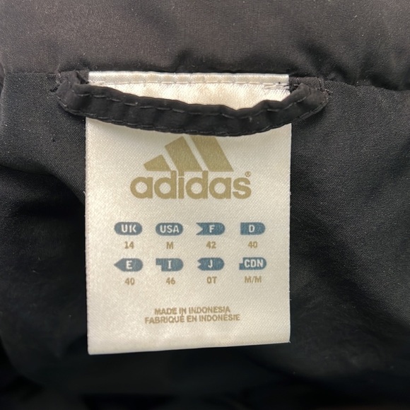 ADIDAS BLACK QUILTED ZIP UP JACKET MEDIUM - Picture 15 of 17